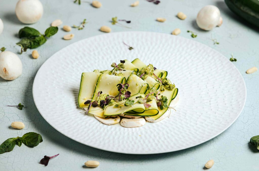 carpaccio con cacahuetes