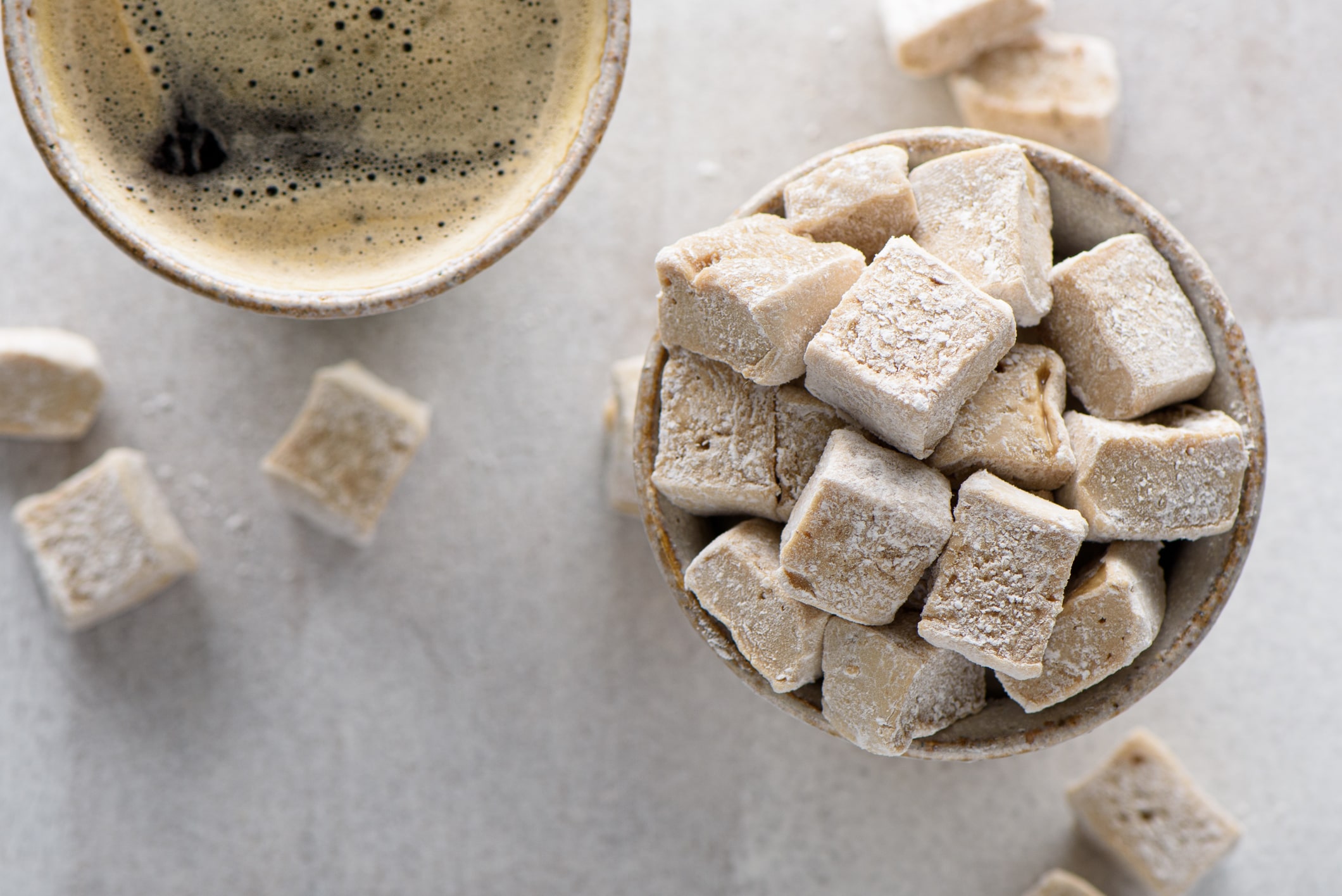 Peanut and coffee marshmallows