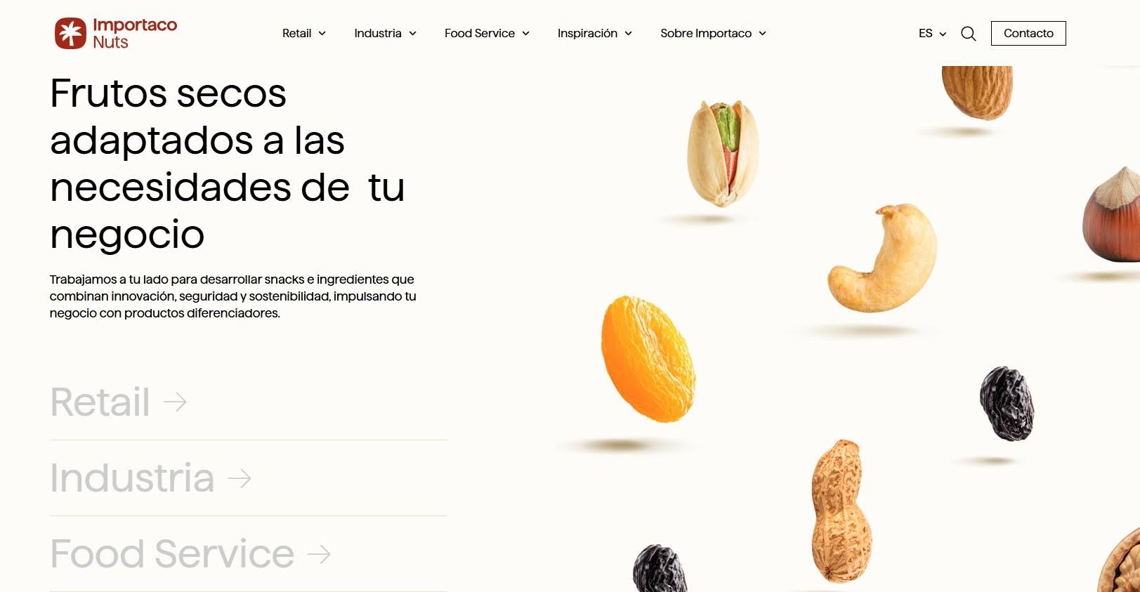 Nueva web Importaco Nuts