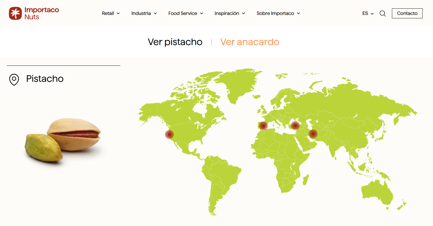 Productos en web Importaco Nuts